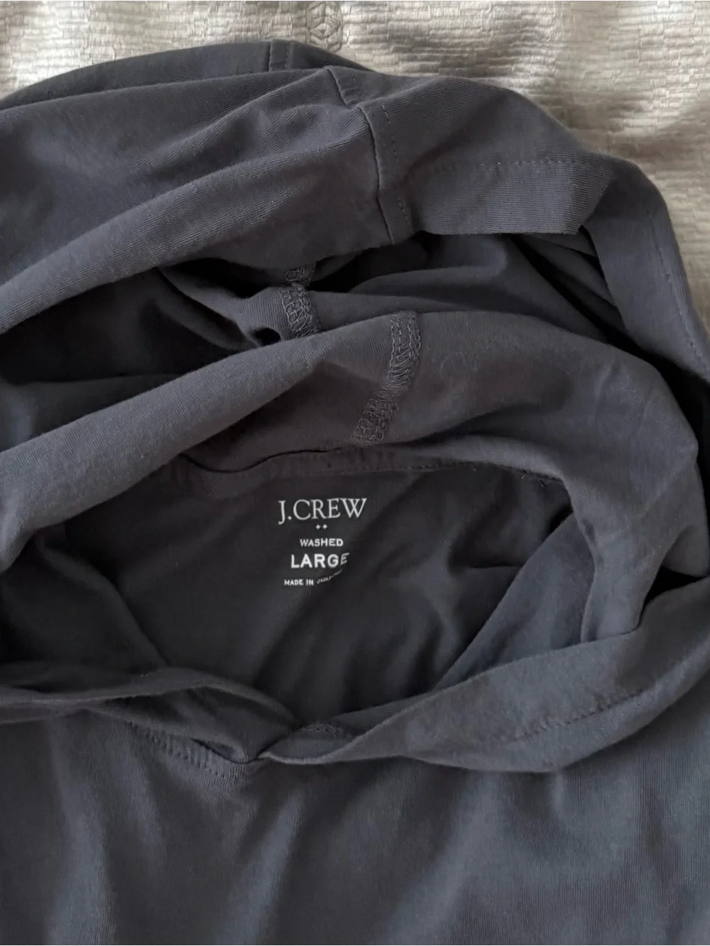 J. Crew Washed Hooded Tee in Black